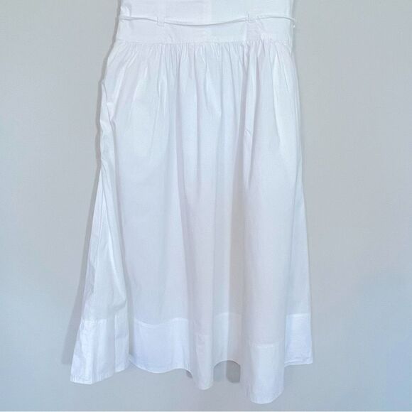 J Crew NWT Fitted Waist Shirt Dress in Cotton Poplin Size 2 in White | Belted - Picture 11 of 14